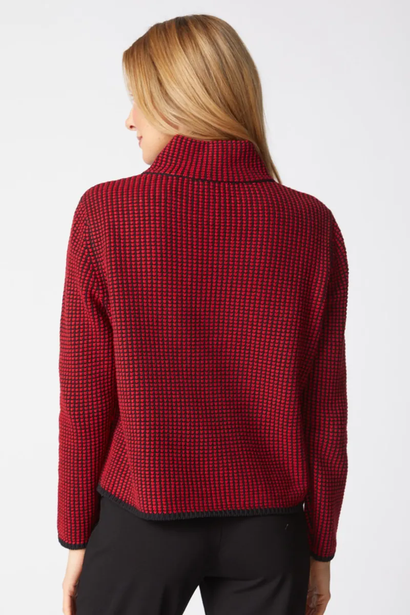 Habitat Night and Day Button Collar Pullover in Ruby-1