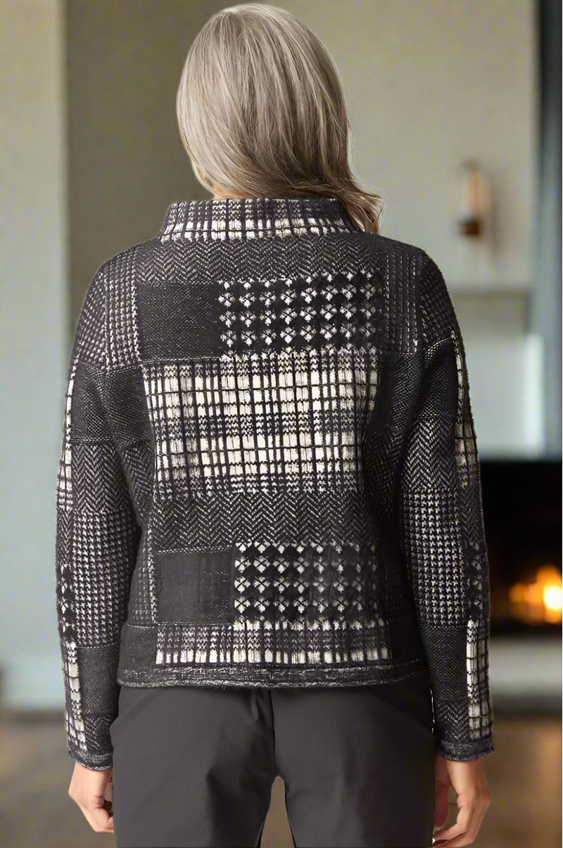 Habitat Plaid Patchwork Pullover in Black-2