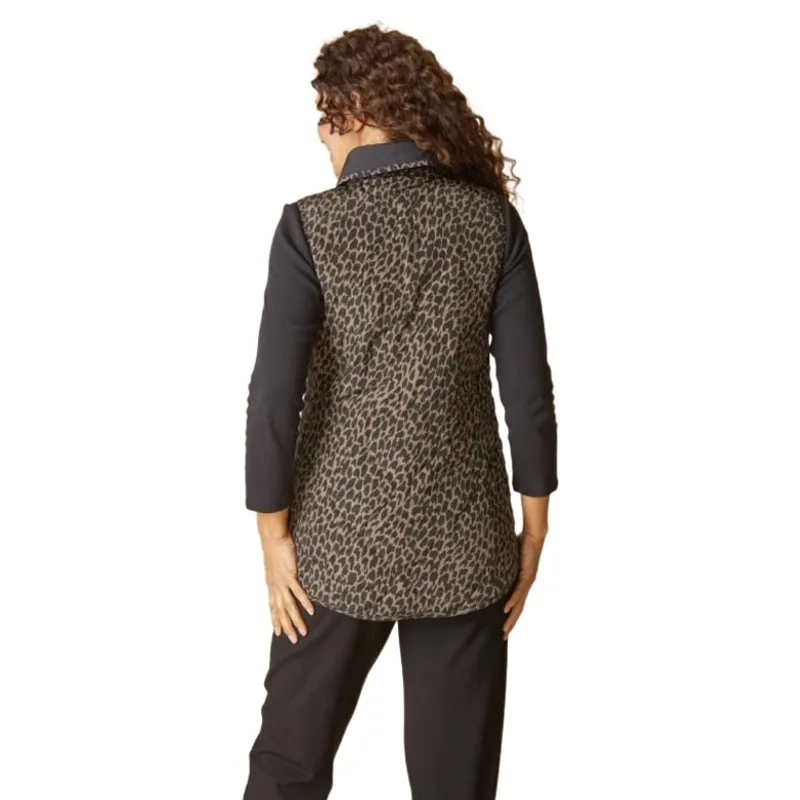 Habitat Reversible Print Quilt Puffer Vest in Black-1