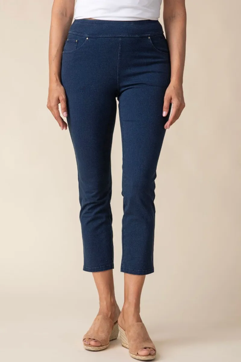 Habitat Stonewash Capri Knit Jean in Denim-1