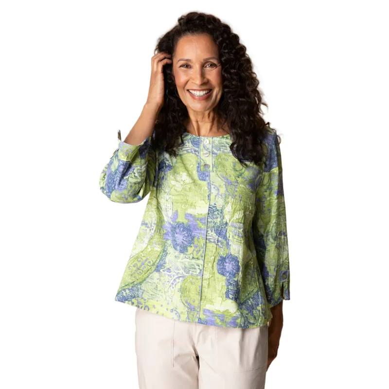 Habitat Women's Destination Unknown Pleat Back Pullover in Aloe