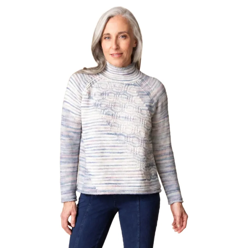 Habitat Highland Hues Mixed Stitch Pullover in Harbor