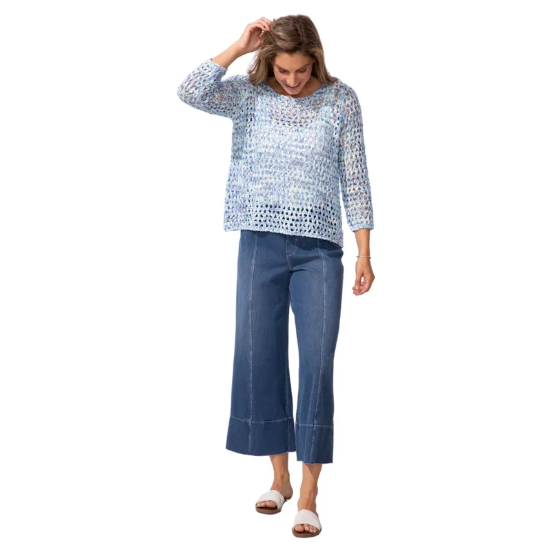 Escape Women's Seasalt Knit Easy Pullover in Blue-3