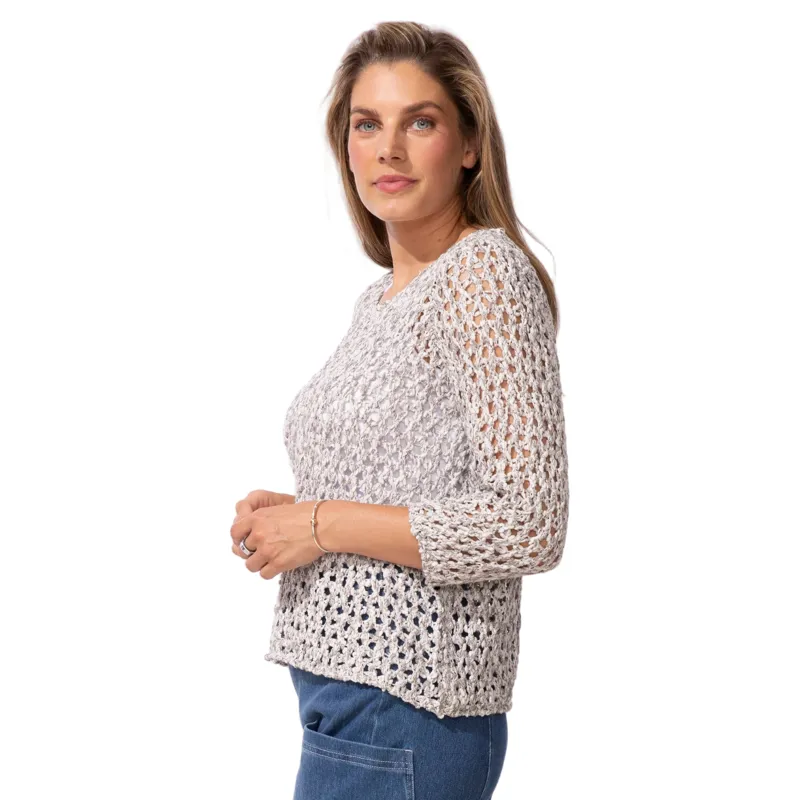 Escape Women's Seasalt Knit Easy Pullover in Gray-1