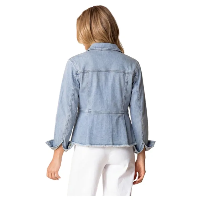 Habitat Women's Stretch Denim Peplum Jacket in Light Denim-1