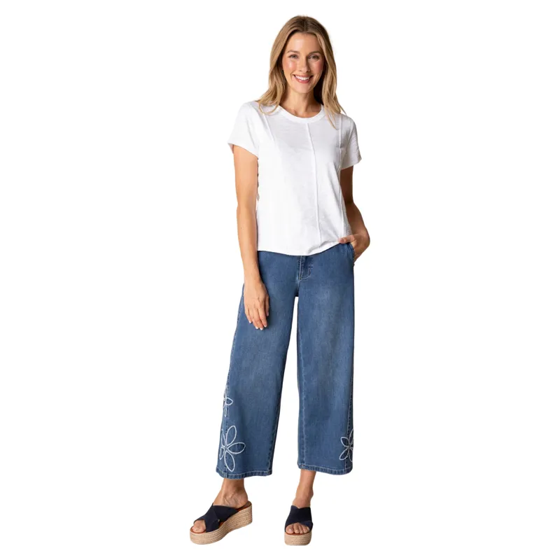 Habitat Women's Stretch Denim Tossed Floral Jean in Medium Denim-4
