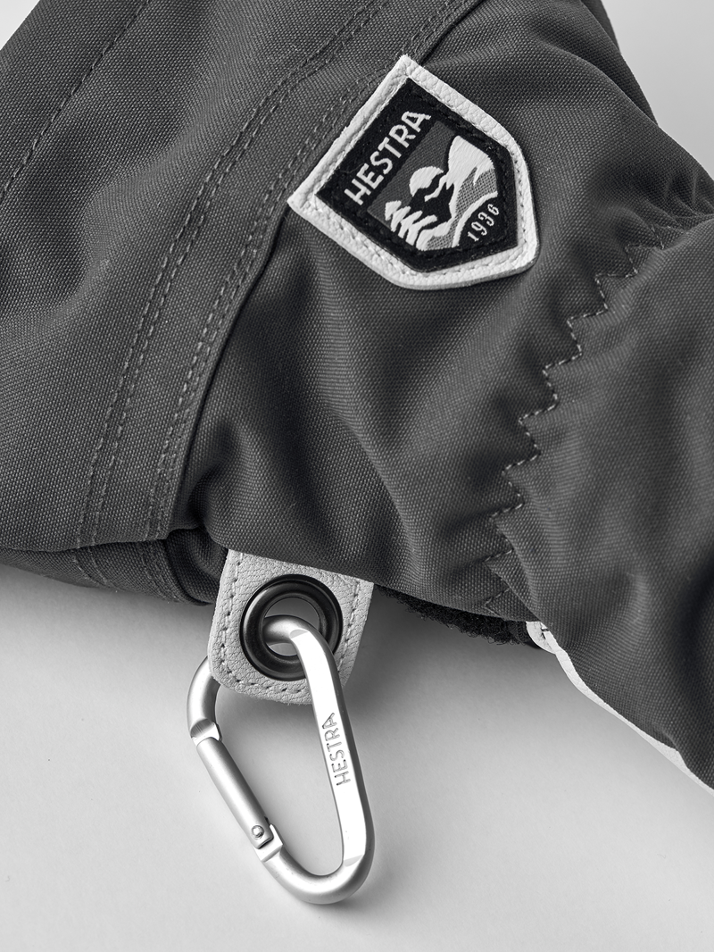 Hestra Army Leather Heli Ski 3-Finger Glove in Grey-1