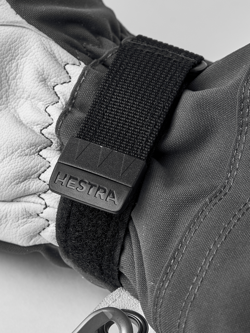 Hestra Army Leather Heli Ski 3-Finger Glove in Grey-2