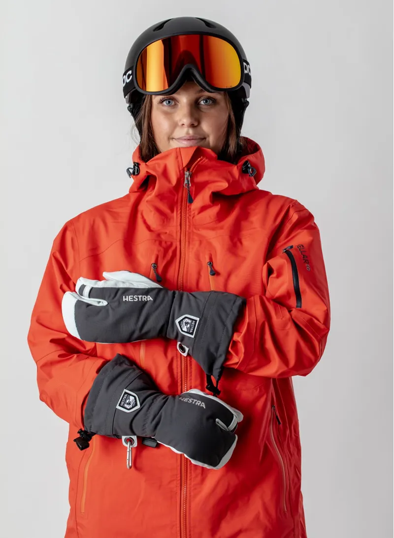 Hestra Army Leather Heli Ski 3-Finger Glove in Grey-6