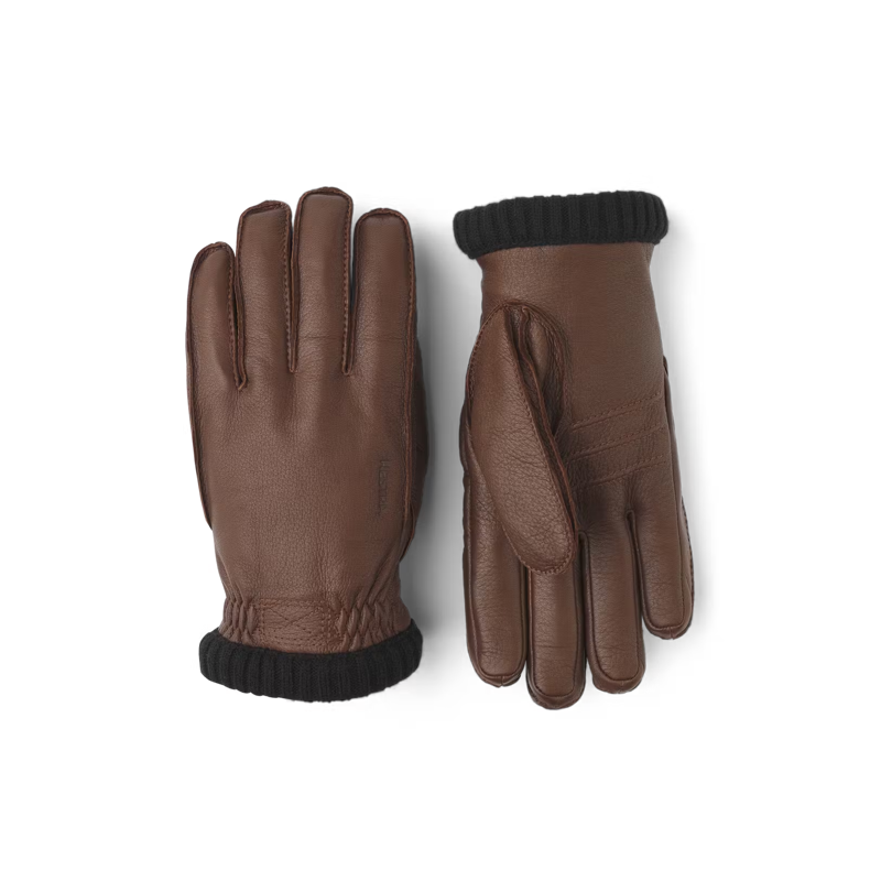Hestra Deerskin Primaloft Rib Glove in Chocolate
