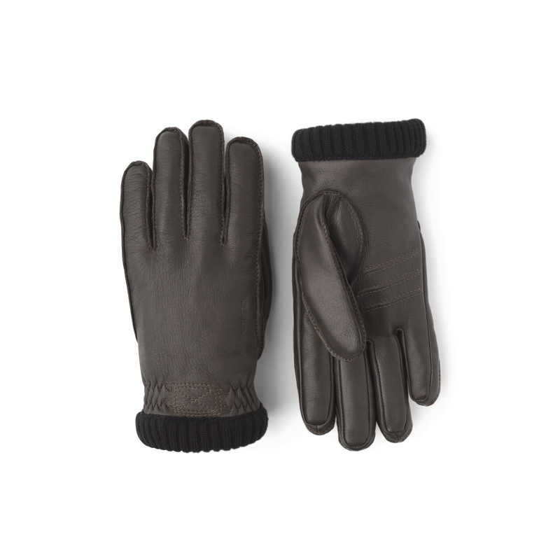Hestra Deerskin Primaloft Rib Glove in Dark Brown