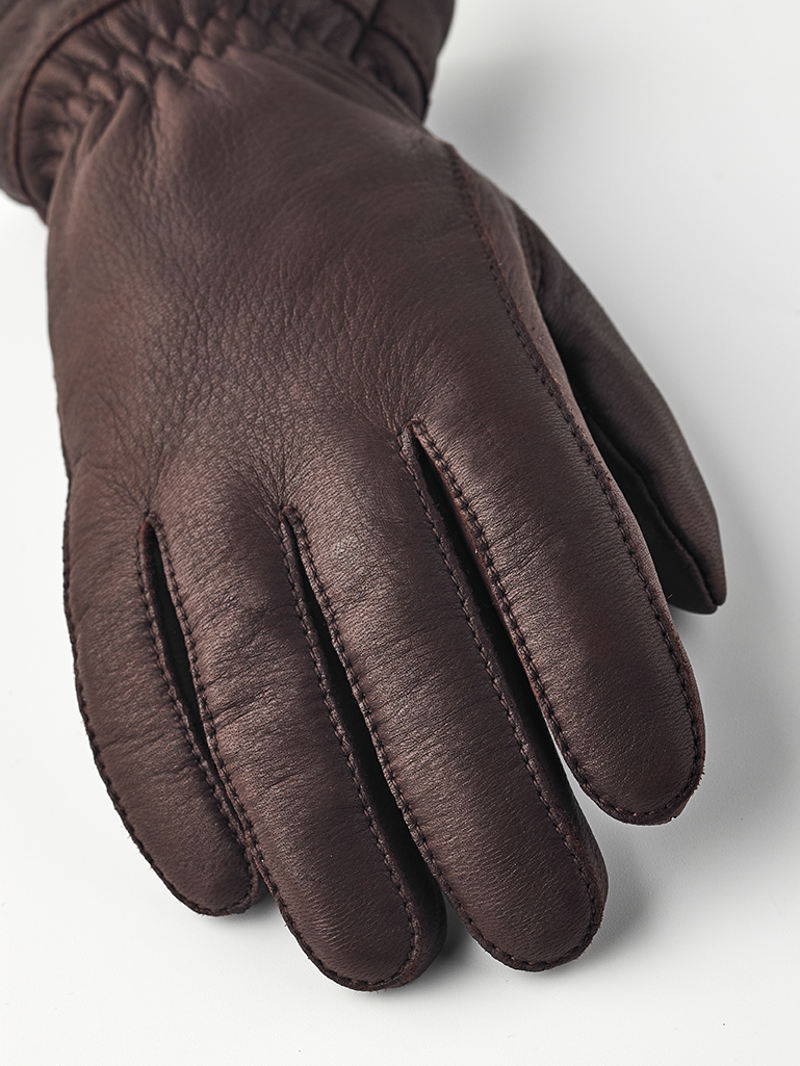 Hestra Women's Buvika Deerskin Glove in Chocolate-1