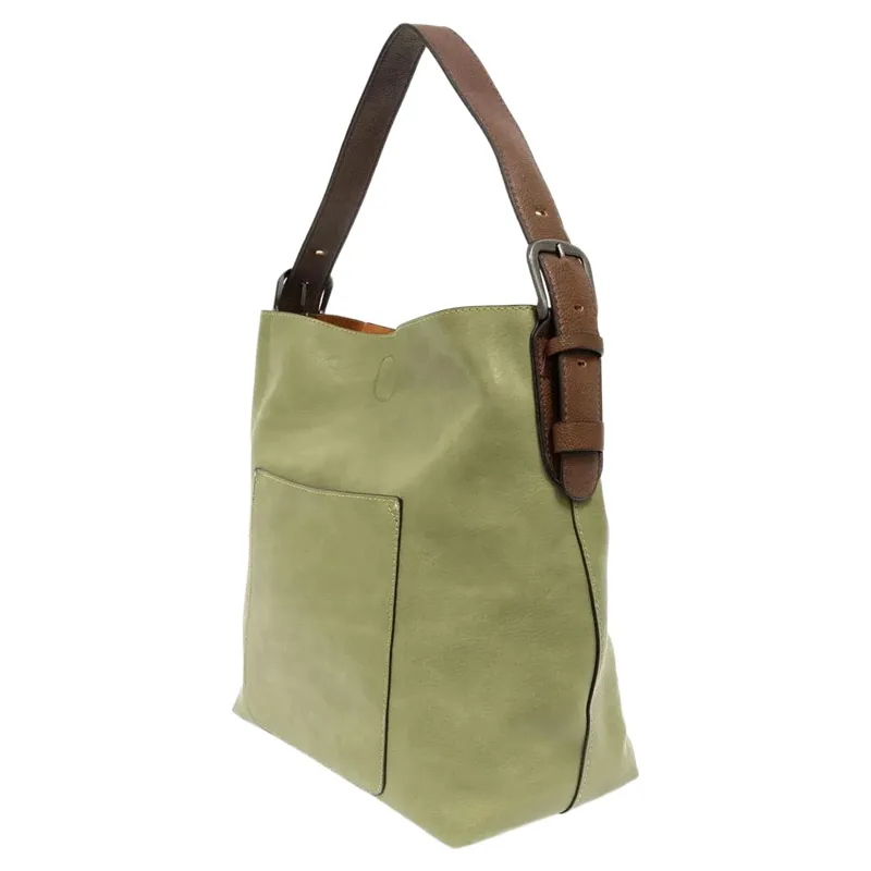 Joy Accessories Classic Hobo Handbag with Insert in Eucalyptus-2