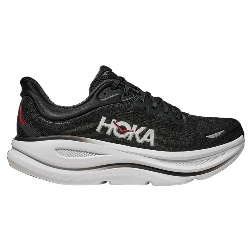 Hoka Bondi 9 Running Shoe in Black/Vermillion