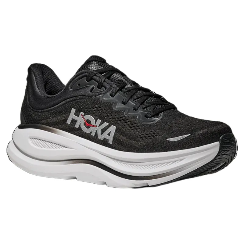 Hoka Bondi 9 Running Shoe in Black/Vermillion-2