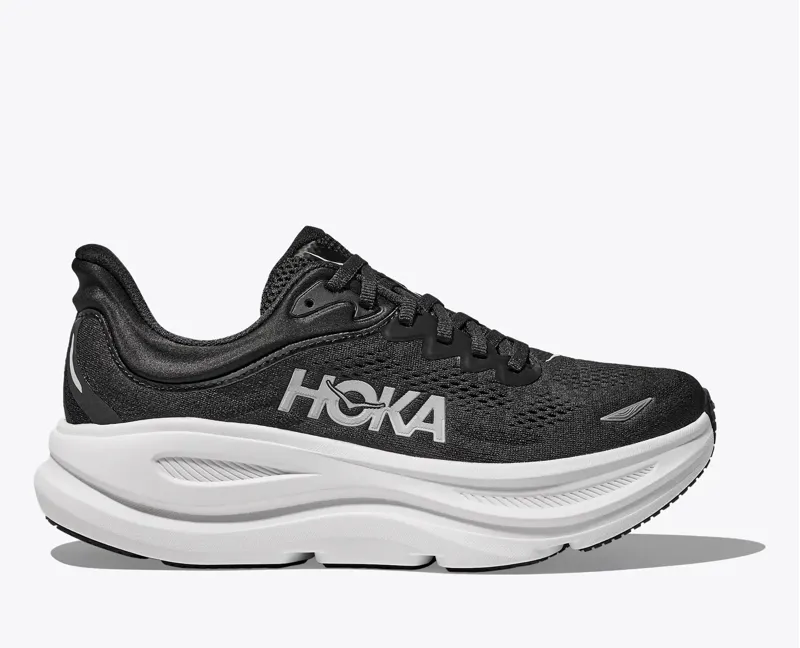 Hoka Bondi 9 Running Shoe in Black/White