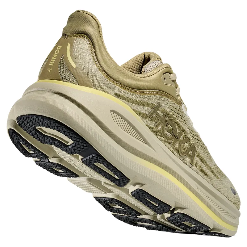 Hoka Bondi 9 Running Shoe in Grassland/Oyster Mushroom-2