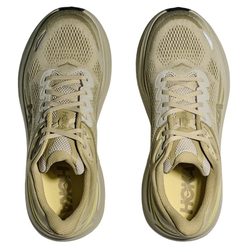 Hoka Bondi 9 Running Shoe in Grassland/Oyster Mushroom-4