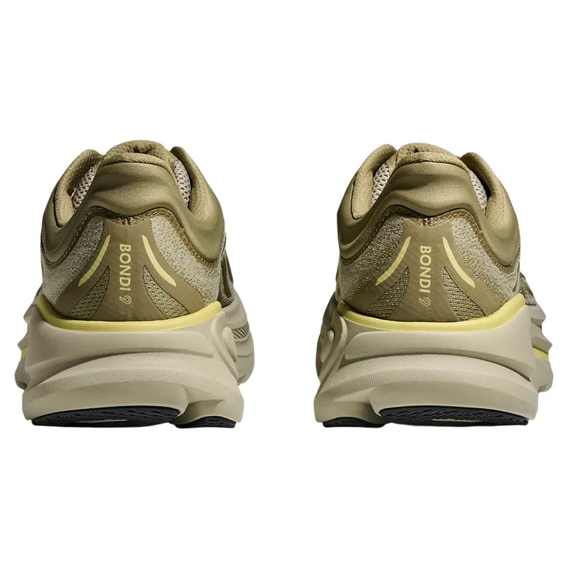 Hoka Bondi 9 Running Shoe in Grassland/Oyster Mushroom-3