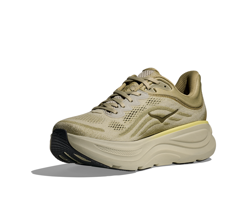 Hoka Bondi 9 Running Shoe in Grassland/Oyster Mushroom-1