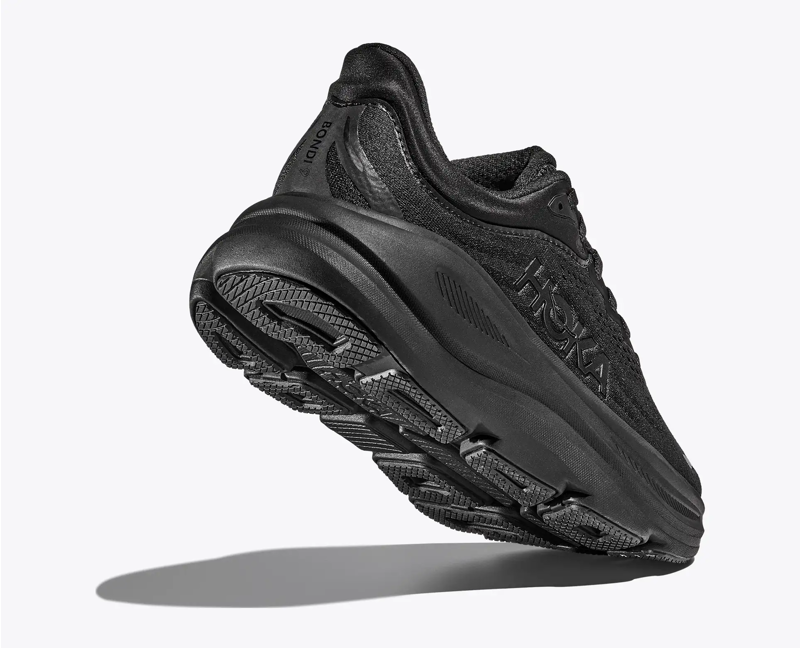 Hoka Bondi 9 Running Shoe in Black/Black Wide -2