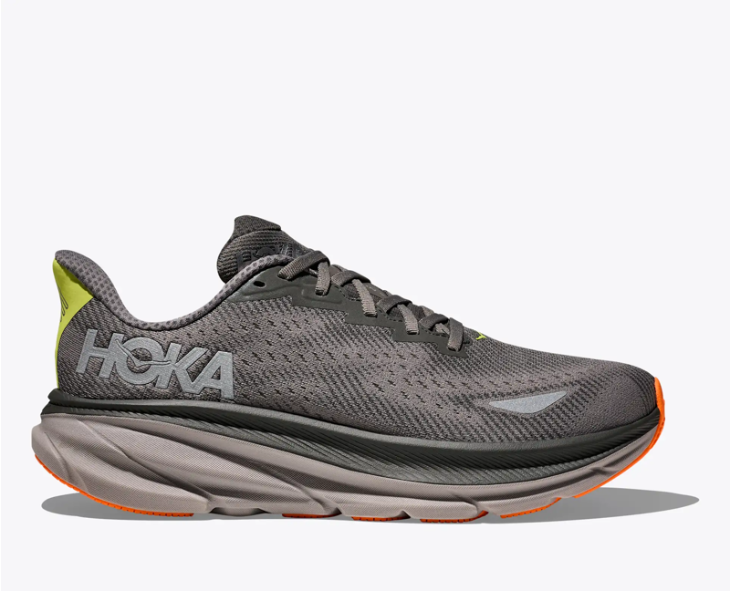 Hoka Clifton 9 GTX Running Shoe in Asphalt Grey/Gravel