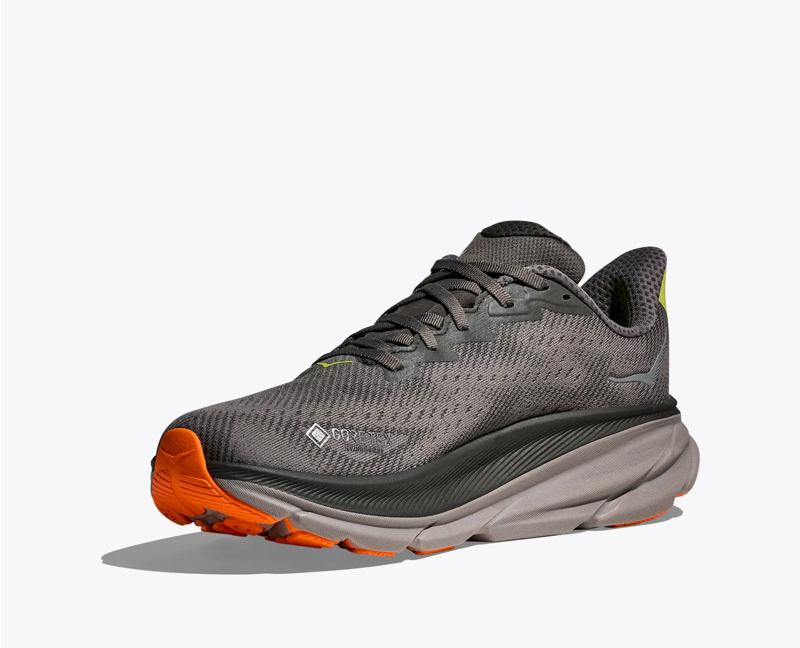 Hoka Clifton 9 GTX Running Shoe in Asphalt Grey/Gravel-2