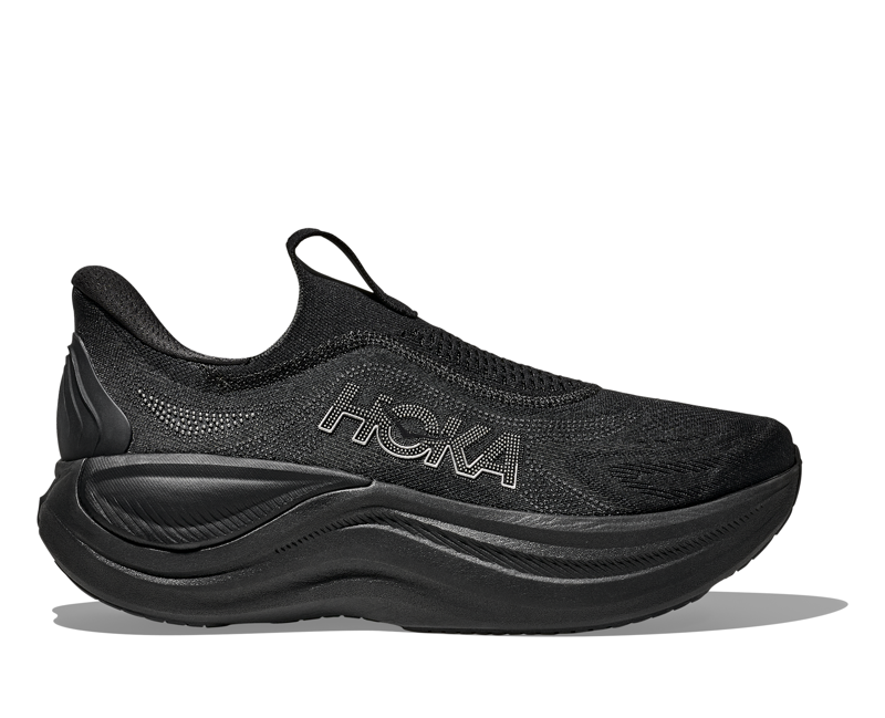 Hoka Skyward Laceless Shoe in Black/Black