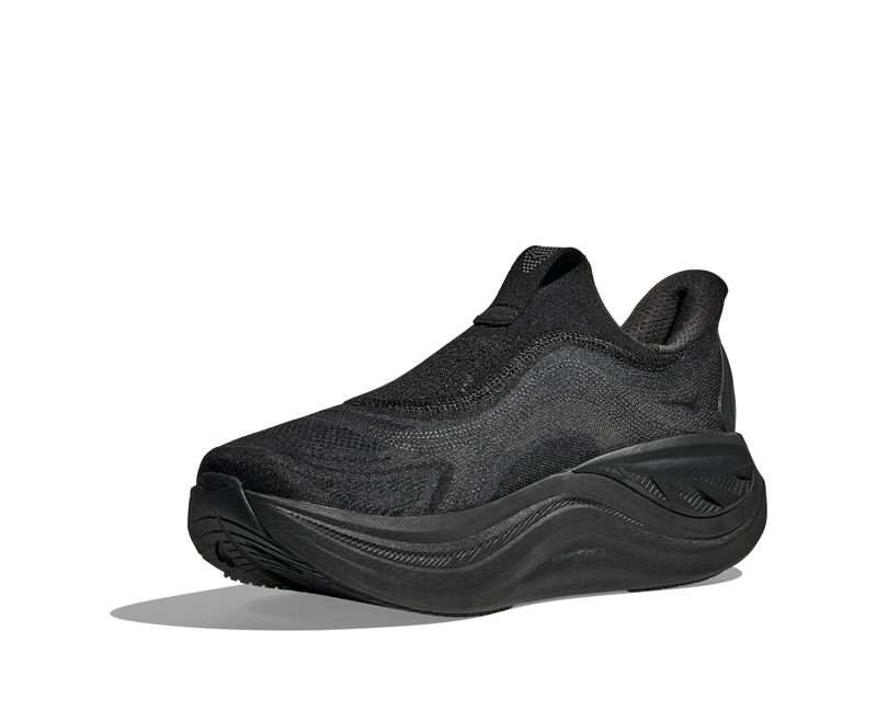 Hoka Skyward Laceless Shoe in Black/Black-1