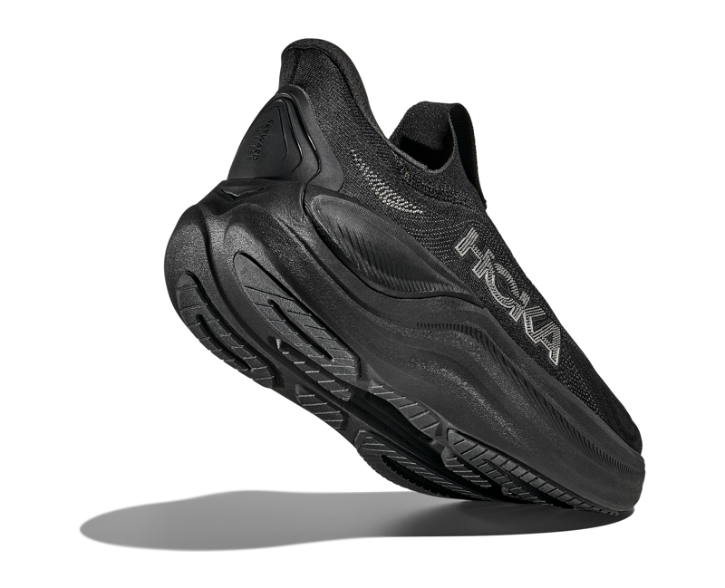Hoka Skyward Laceless Shoe in Black/Black-2