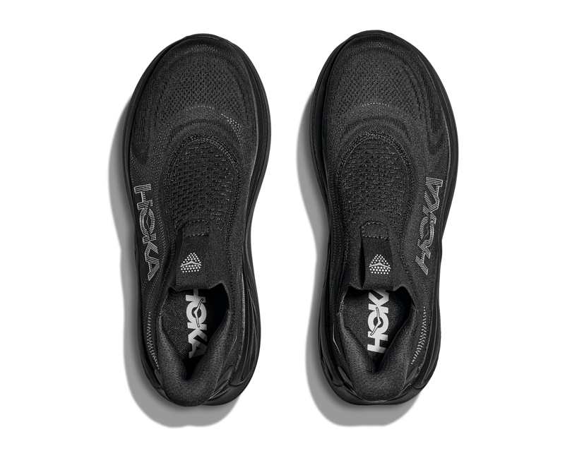 Hoka Skyward Laceless Shoe in Black/Black-4