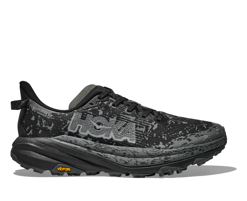 Hoka Speedgoat 6 GTX Running Shoe in Black/Outer Orbit