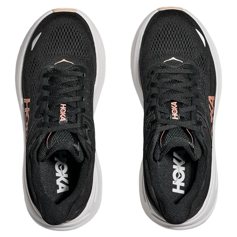 Hoka Women's Bondi 9 Running Shoe in Black/Rose Gold-1