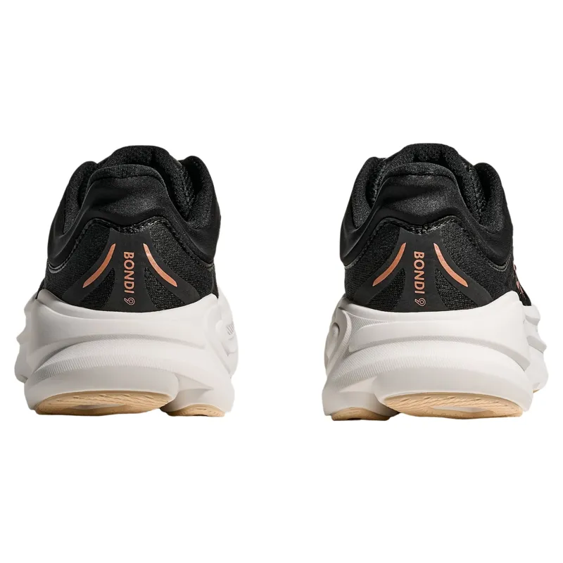 Hoka Women's Bondi 9 Running Shoe in Black/Rose Gold-4