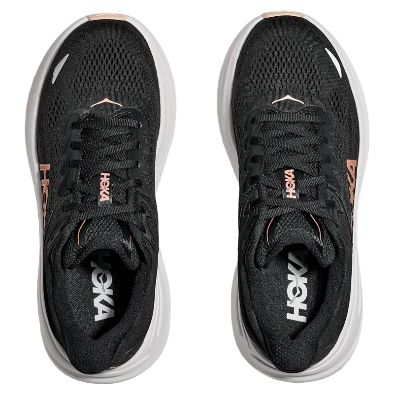 Hoka Women's Bondi 9 Running Shoe in Black/Rose Gold-1