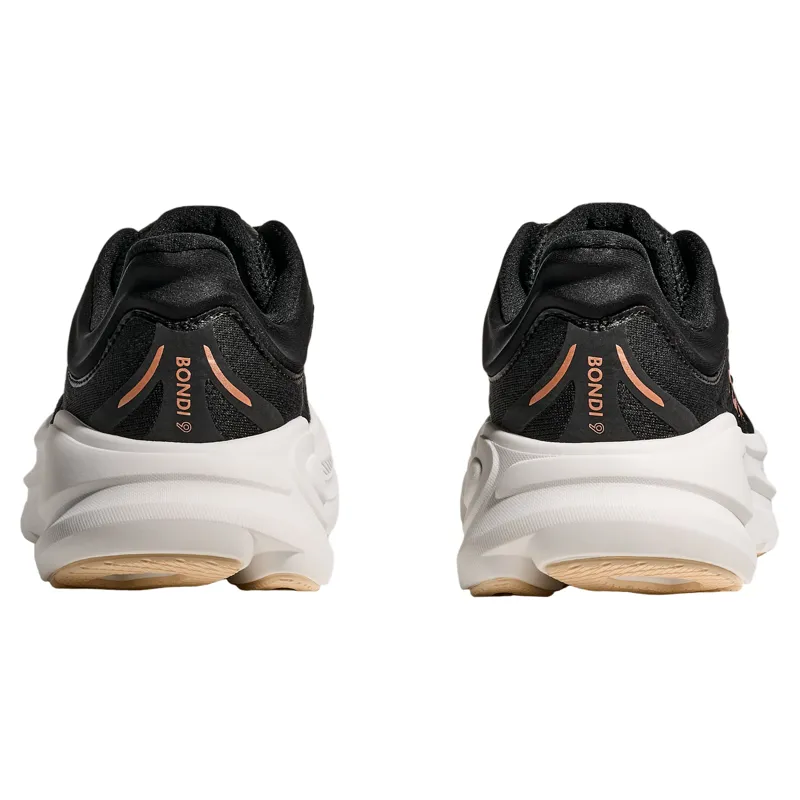 Hoka Women's Bondi 9 Running Shoe in Black/Rose Gold-4