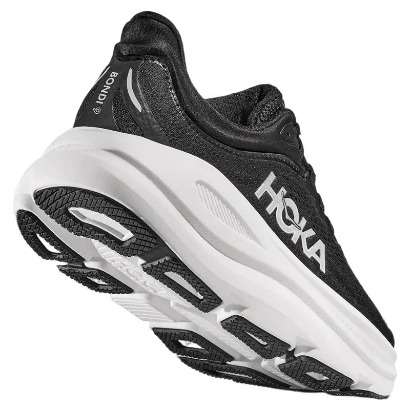 Hoka Women's Bondi 9 Running Shoe in Black/White-2