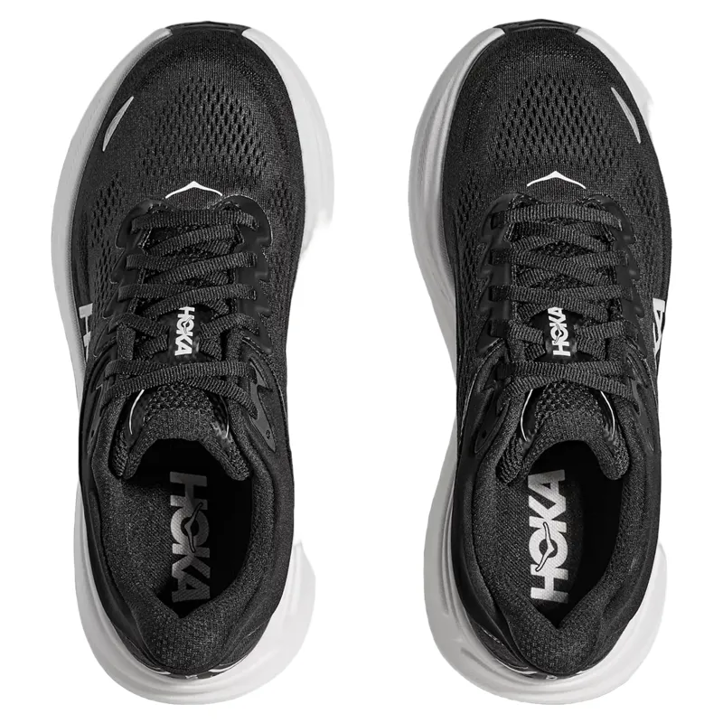 Hoka Women's Bondi 9 Running Shoe in Black/White-3