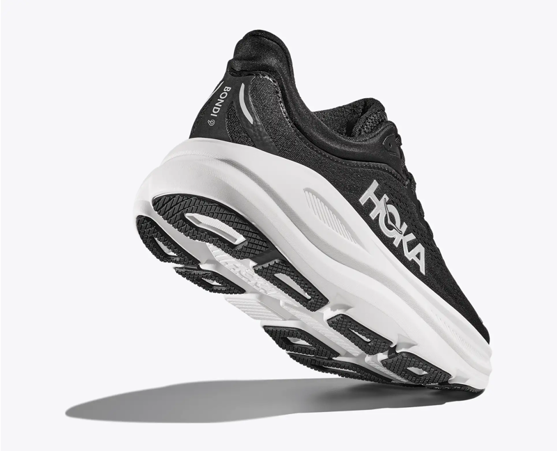 Hoka Women's Bondi 9 Running Shoe in Black/White-2