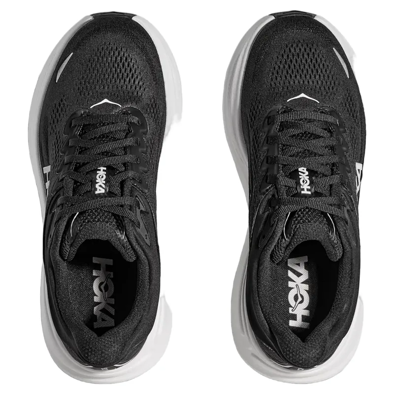 Hoka Women's Bondi 9 Running Shoe in Black/White-3
