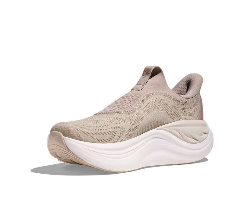 Hoka Women's Skyward Laceless in Putty/White-1