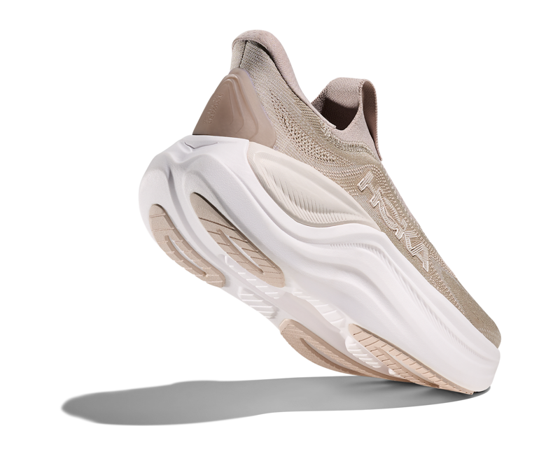 Hoka Women's Skyward Laceless in Putty/White-4