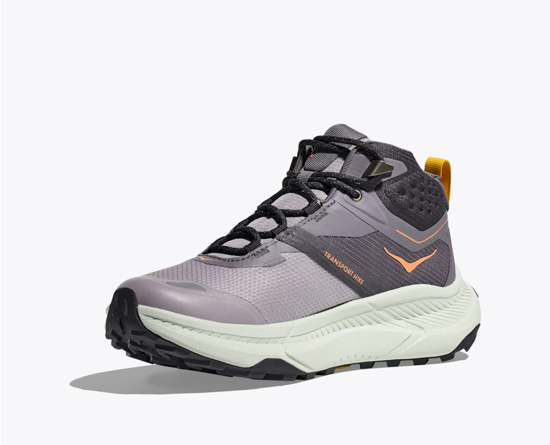 Hoka Women's Transport Hike GTX Shoe in Grey Skies/Sea Glass-2