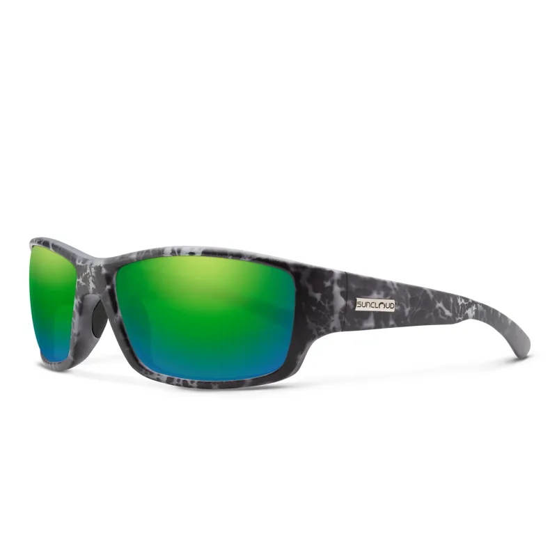Suncloud Hull Sunglasses in Matte Stonefish w/Polarized Green Mirror Lens