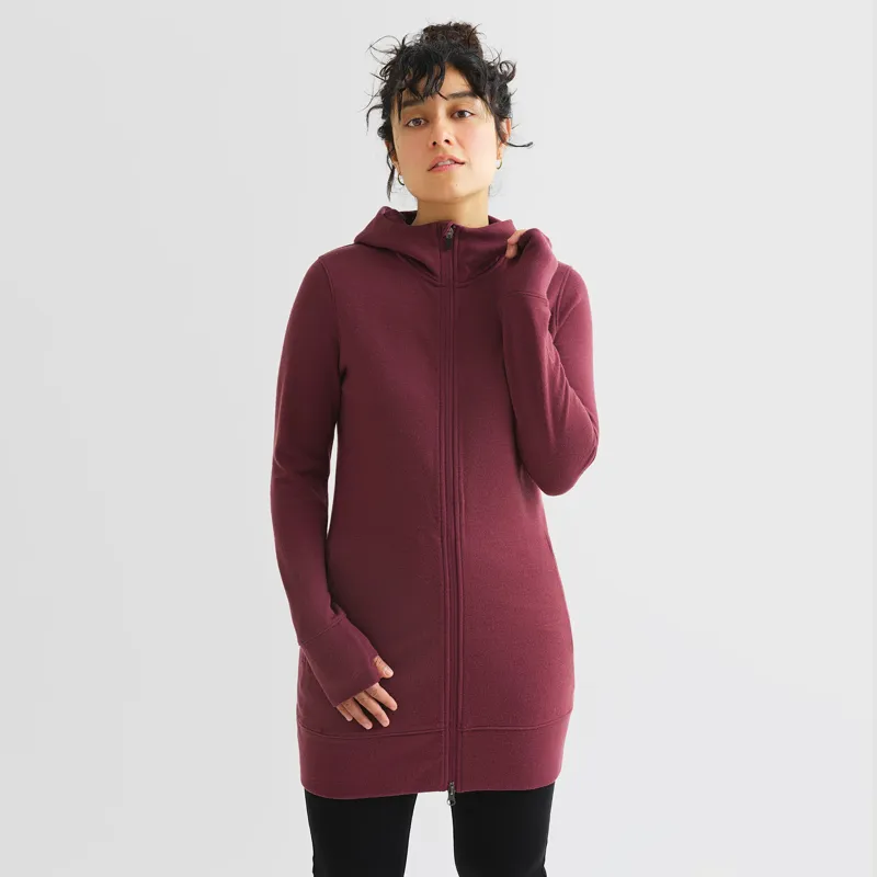 Ibex Women's Shak Long Jacket in Blackberry Melange