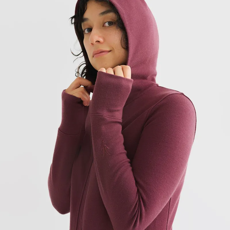 Ibex Women's Shak Long Jacket in Blackberry Melange-1