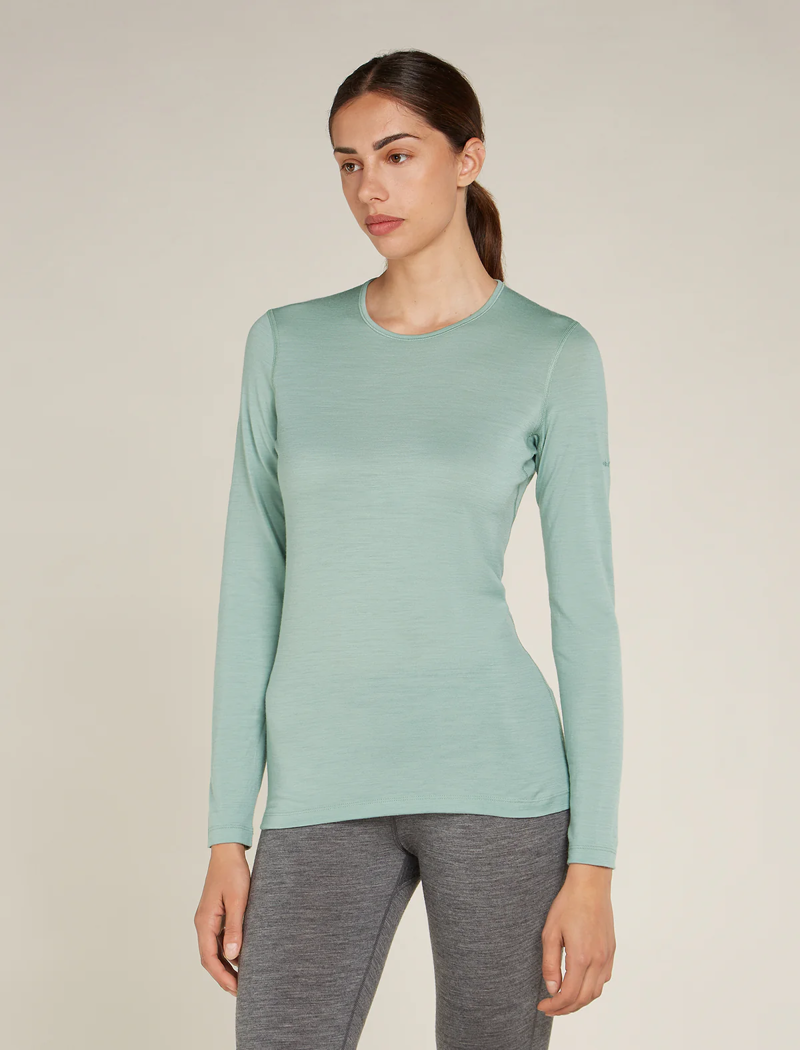 Icebreaker Women's Merino 200 Oasis Long Sleeve Thermal Top in Moss