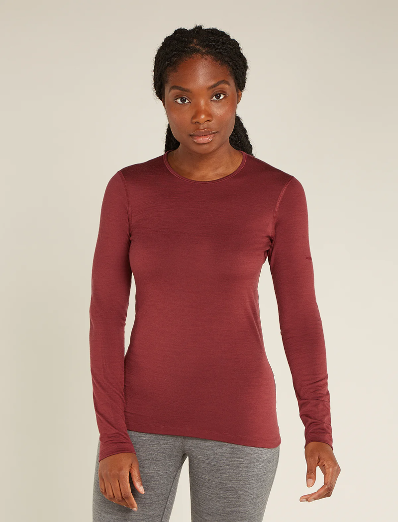 Icebreaker Women's Merino 200 Oasis Long Sleeve Thermal Top in Port