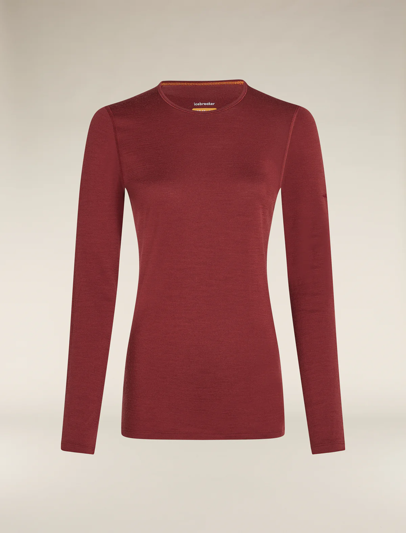 Icebreaker Women's Merino 200 Oasis Long Sleeve Thermal Top in Port-1