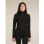 Icebreaker Women's Merino 200 Oasis Long Sleeve Half Zip Top in Black